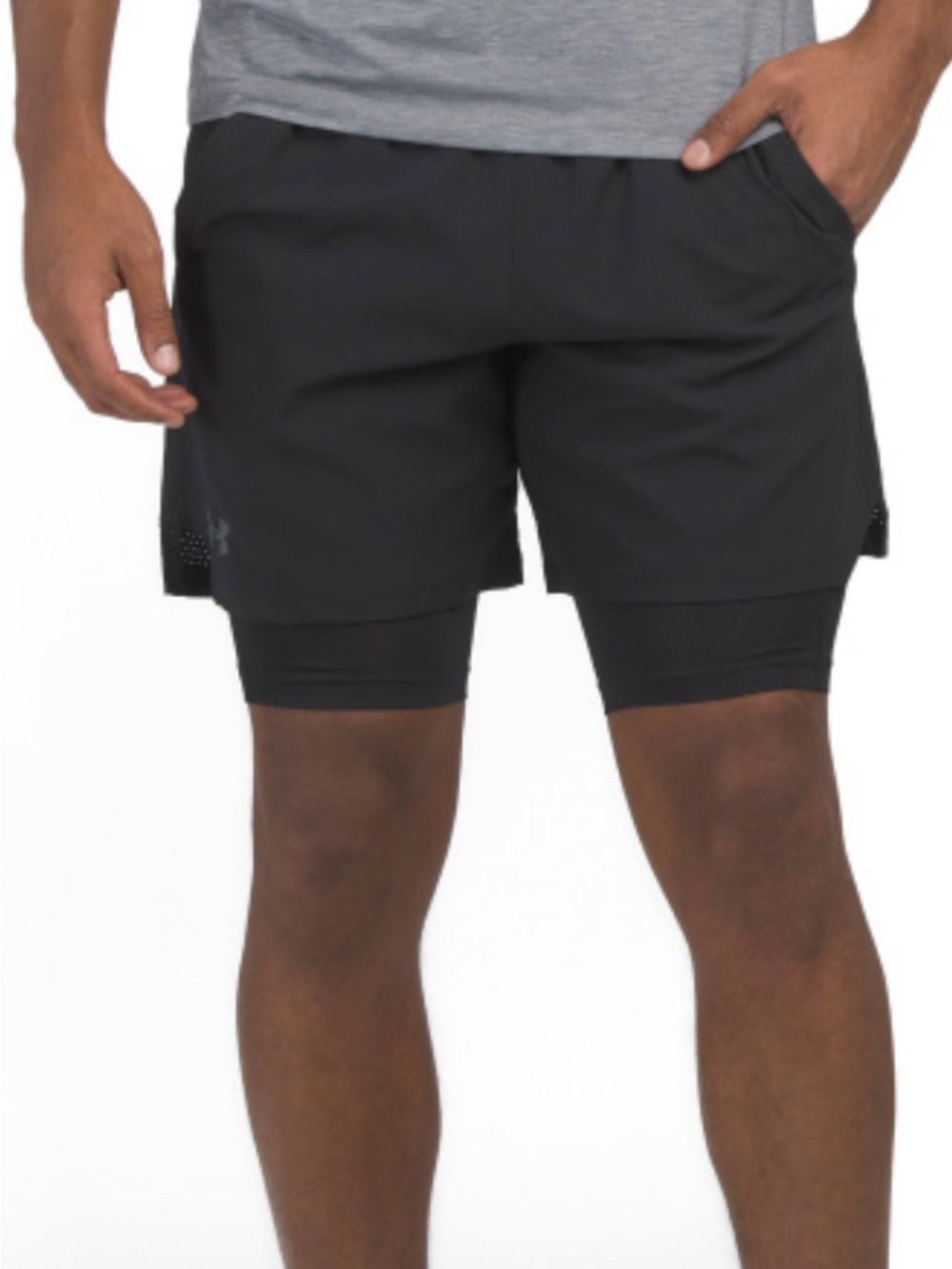 Under Armour Black 2-in-1 Athletic Shorts with Compression Liner
